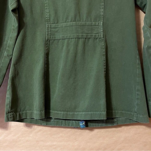 Jen's Pirate Booty x Free People Military Utility Jacket Boho Trim Green Size S - Picture 14 of 15